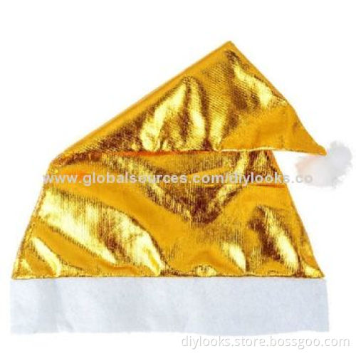 Light Cloth of Gold Snowflake Christmas Hat, Size: 36x26cm (Golden)New